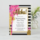 Tropische Luau Stripes Housewarming Party nodigt u Kaart (Staand voorkant)