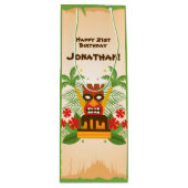 Tropische Luau Tiki Bar Leuke Retro Hawaiiaanse Ve Wijn Cadeautas (Voorkant)