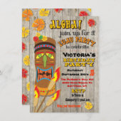 Tropische Luau Tiki Feest Uitnodigingen (Voorkant / Achterkant)