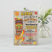 Tropische Luau Tiki Feest Uitnodigingen (Staand voorkant)