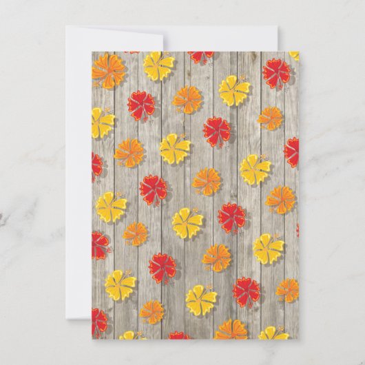 Tropische Luau Tiki Feest Uitnodigingen (Achterkant)