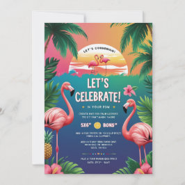 Tropische Luau verjaardag Bash uitnodiging
