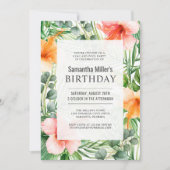 Tropische Luau Verjaardag Pool Party Kaart (Voorkant)