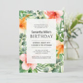 Tropische Luau Verjaardag Pool Party Kaart (Staand voorkant)