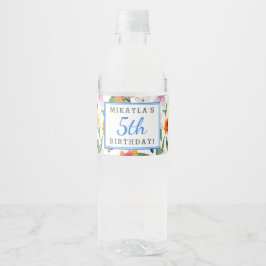 Tropische Luau Verjaardag Waterfles Labels Etiket