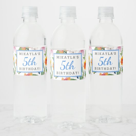 Tropische Luau Verjaardag Waterfles Labels Waterfles Etiket (Flessen)