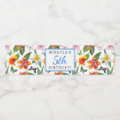 Tropische Luau Verjaardag Waterfles Labels Waterfles Etiket (Enkel label)