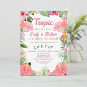 Tropische Luau Verlovingsfeest Uitnodiging (Staand voorkant)