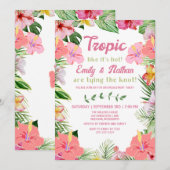 Tropische Luau Verlovingsfeest Uitnodiging (Voorkant / Achterkant)