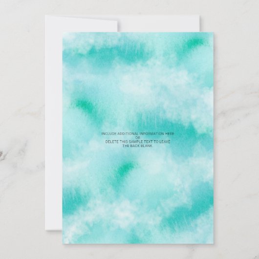 Tropische Luau Virtual Baby shower zeepaardjes Kaart (Achterkant)