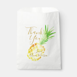 Tropische Lucky Gouden Waterverf Ananas Bedankzakje