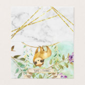 Tropische luiaard | Baby shower Dank u Visitekaartje (Buitenkant ongevouwen)