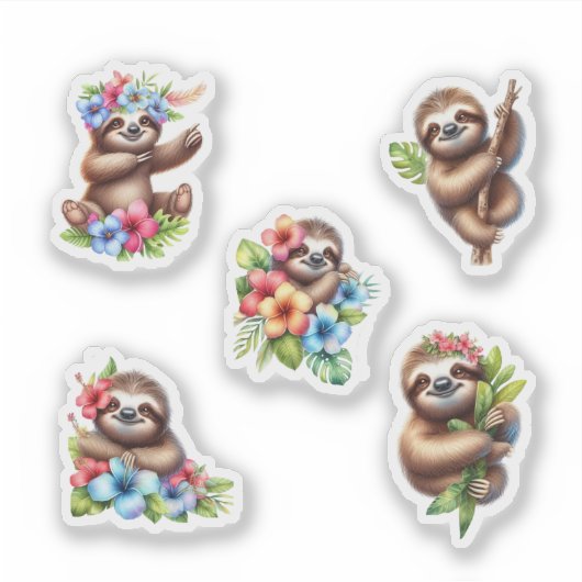 Tropische luiaard sticker (Voorkant)