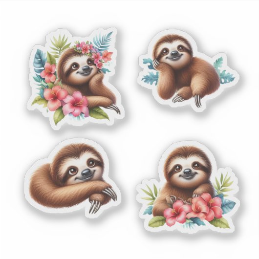 Tropische luiaard sticker (Voorkant)