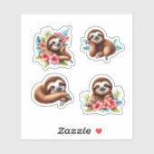 Tropische luiaard sticker (Vel)