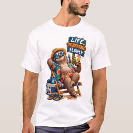 Tropische Luiaard Vakantie T-shirt