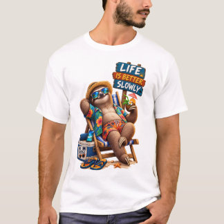 Tropische Luiaard Vakantie T-shirt