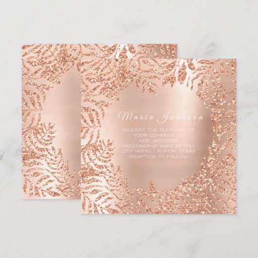 Tropische luiers Palm Garden Blush Roos Koper Kaart (Voorkant / Achterkant)