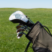 Tropische Luipaard Blau Perzik Abstract Golfheadcover (Insitu)