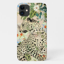 Tropische luipaard print bloemendierenpatroon Case-Mate iPhone case
