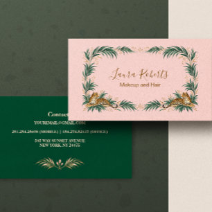 Tropische Luipaard Zakelijk Emerald Blush Visitekaartje