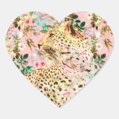 Tropische luipdruk floral Hawaiian Hart Sticker (Voorkant)
