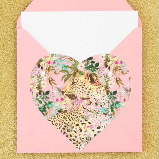 Tropische luipdruk floral Hawaiian Hart Sticker