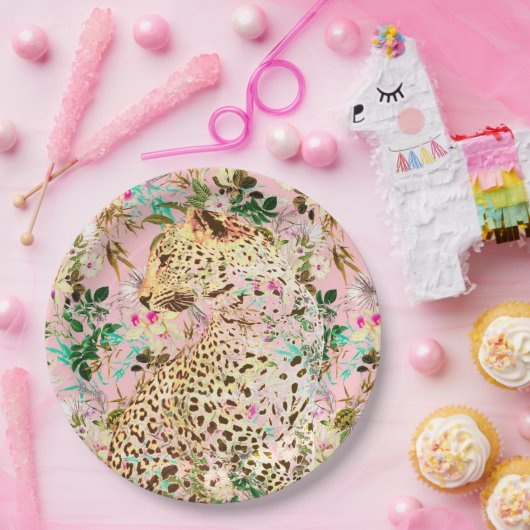 Tropische luipdruk floral Hawaiian Papieren Bordje (Feest)