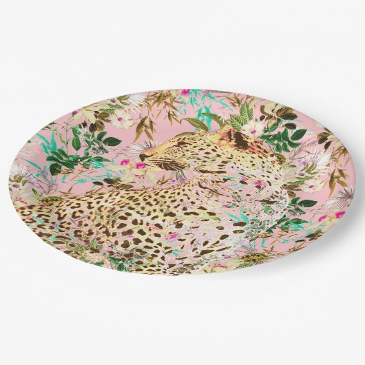 Tropische luipdruk floral Hawaiian Papieren Bordje (Gekanteld)