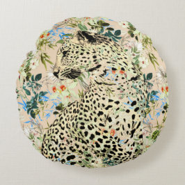 Tropische luipdruk floral Hawaiian Rond Kussen