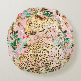 Tropische luipdruk floral Hawaiian Rond Kussen