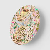 Tropische luipdruk floral Hawaiian   Ronde Klok (Hoek)