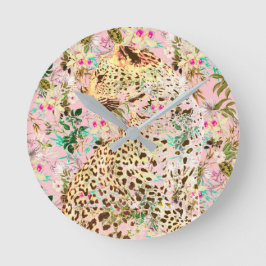 Tropische luipdruk floral Hawaiian Ronde Klok