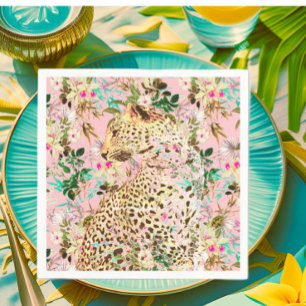 Tropische luipdruk floral Hawaiian Servet