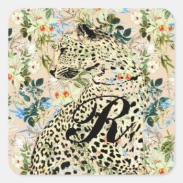 Tropische luipdruk floral Hawaiian Vierkante Sticker