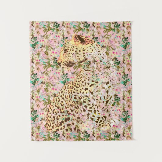 Tropische luipdruk floral Hawaiian  Wandkleed (Voorkant)