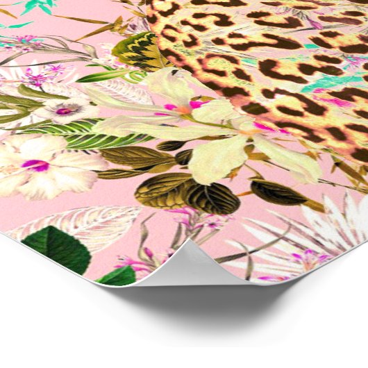 Tropische luipdruk floreel Hawaïaans patroon Poster (Hoek)