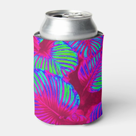 Tropische Lush Magenta Leaves Blikjeskoeler (Blikje Voorkant)
