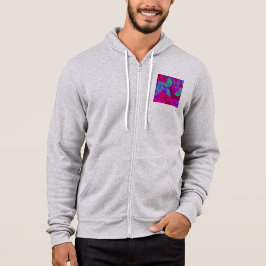 Tropische Lush Magenta Leaves Hoodie (Voorkant)