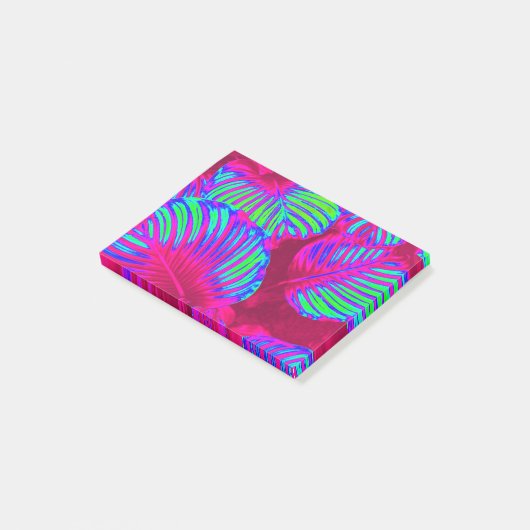 Tropische Lush Magenta Leaves Post-it® Notes (Schuin)