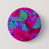 Tropische Lush Magenta Leaves Ronde Button 5,7 Cm (Voorkant)