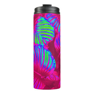 Tropische Lush Magenta Leaves Thermosbeker