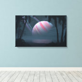 Tropische maan van Ianeira Canvas Afdruk (Insitu (Houten vloer))