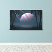 Tropische maan van Ianeira Canvas Afdruk (Insitu (Houten vloer))