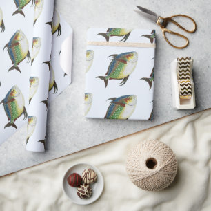 Tropische maanvis, Vintage Mariene Aquatische Dier Cadeaupapier