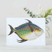 Tropische maanvis, vintage mariene waterdier (Staand voorkant)