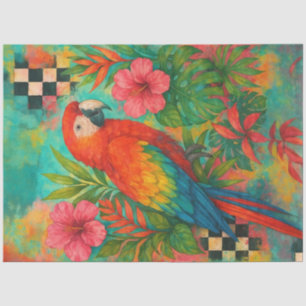 Tropische Macaw Decoupage Papier – Scarlet Parrot