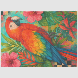 Tropische Macaw Decoupage Papier – Scarlet Parrot