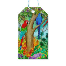 Tropische Macaw Papegaaien Gift Labels