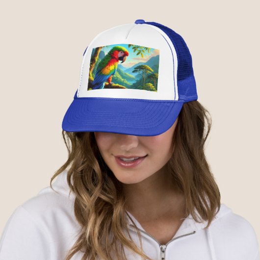 Tropische Macaw Parrot "Bird Lover" Trucker Hat Pet (In situ)